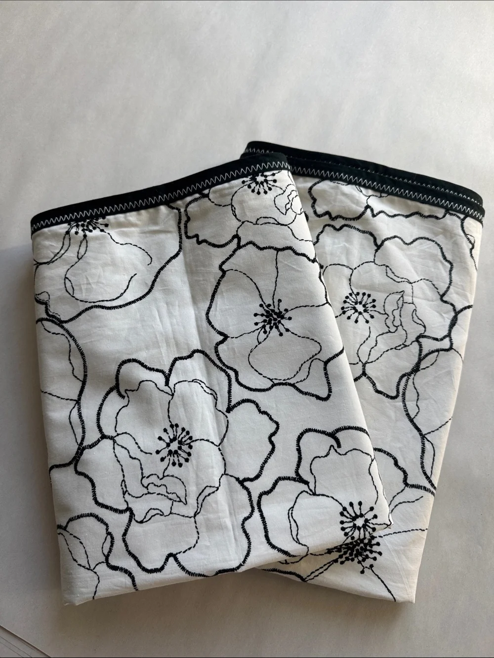 Black N White Floral King Pillow Shams Pillowcases Boho Shabby Chic Avanteguard